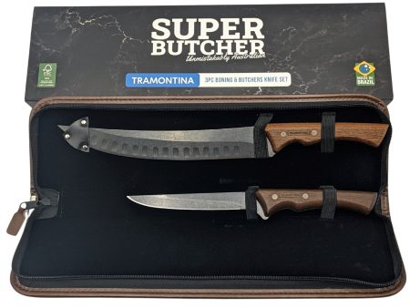 Super Butcher X Tramontina 3pc Boning & Butcher s Knife Set For Sale