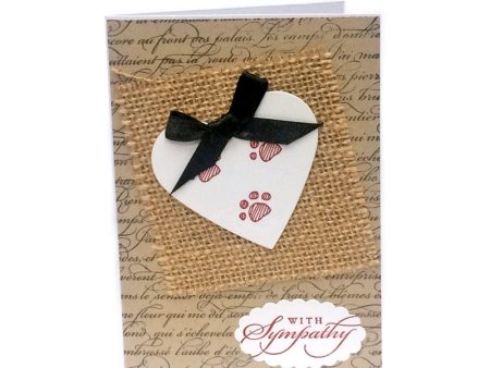 Burlap Heart Sympathy Card Fashion