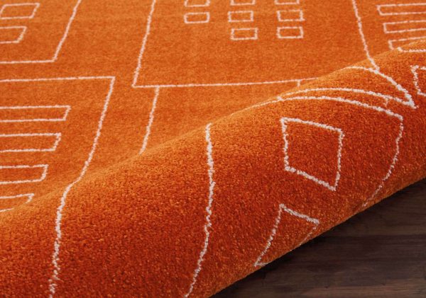 Nourison Miles DS202 Orange Area Rug Collection Sale