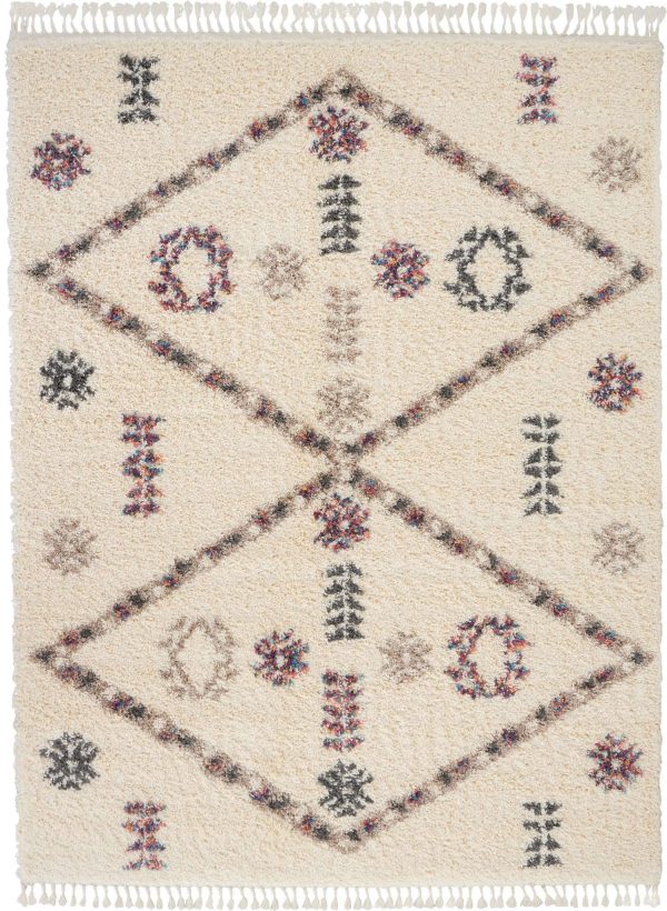 Nourison Denmark Shag DNK01 Ivory Area Rug Collection Sale