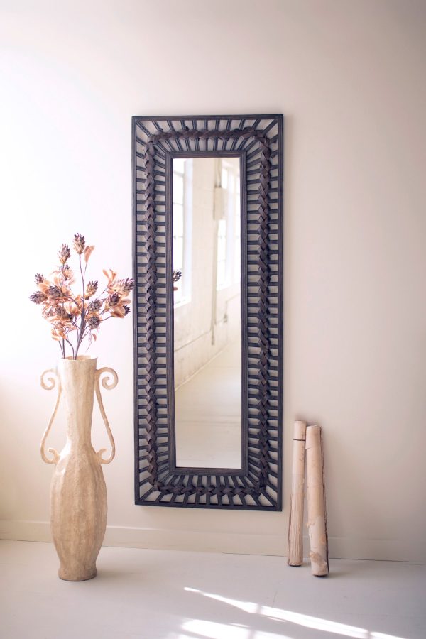 Large Rectangle Bamboo Framed Mirror Sale