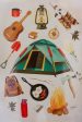 Framed Camping Print Under Glass Fashion