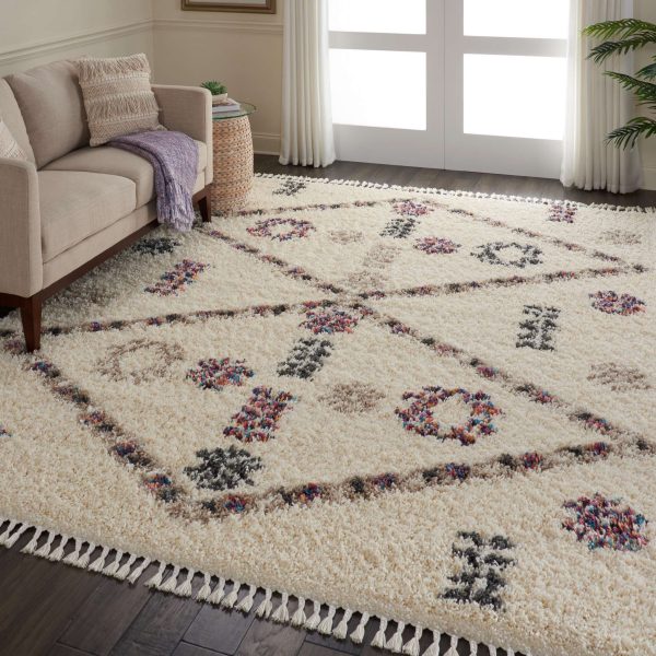 Nourison Denmark Shag DNK01 Ivory Area Rug Collection Sale