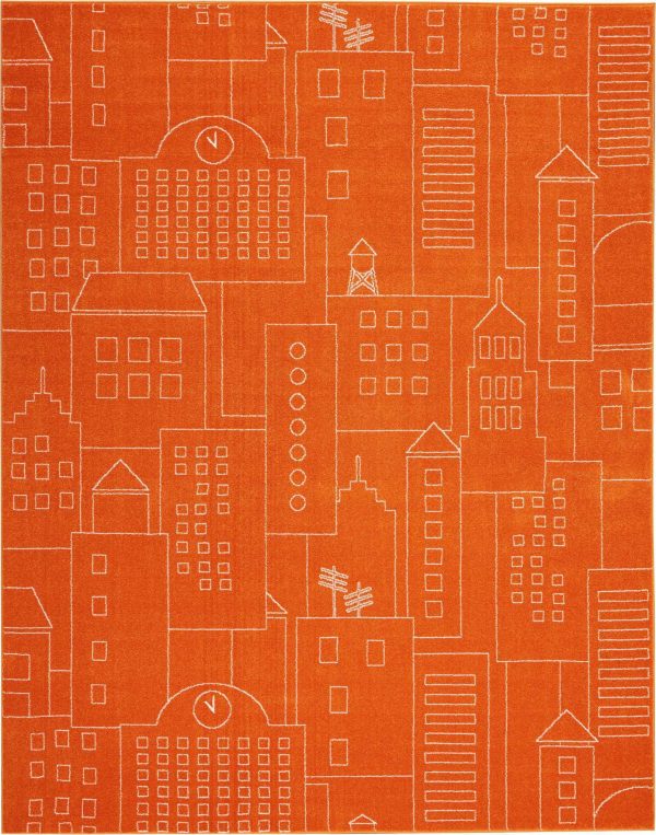 Nourison Miles DS202 Orange Area Rug Collection Sale