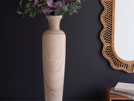 Large Carved Wooden Vase Cheap