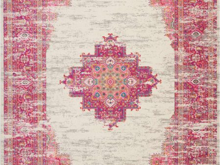 Nourison Passion PSN03 Ivory Fuchsia Area Rug Collection Online Hot Sale