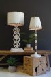 Table Lamp - Antique White With Carved Damask Base Online