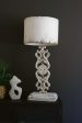 Table Lamp - Antique White With Carved Damask Base Online