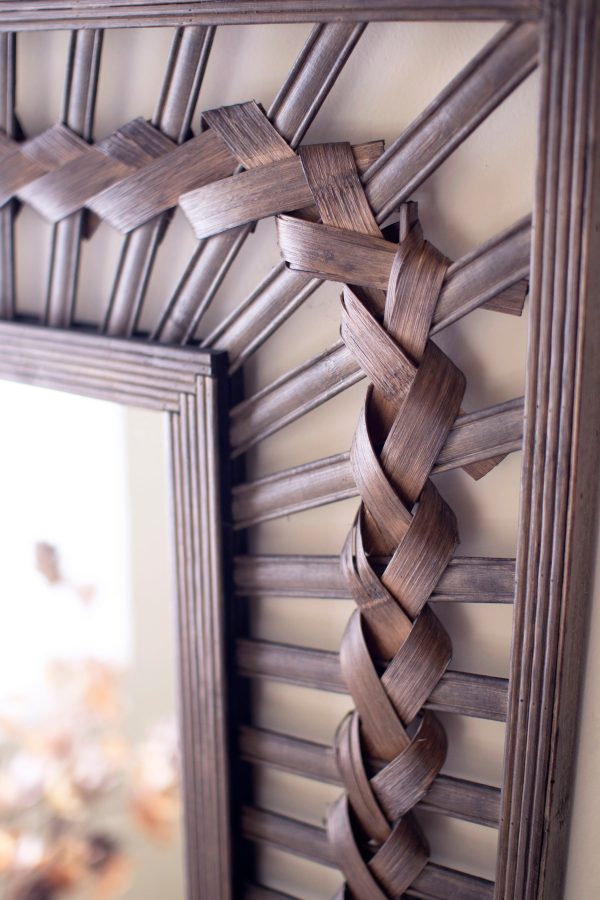 Large Rectangle Bamboo Framed Mirror Sale