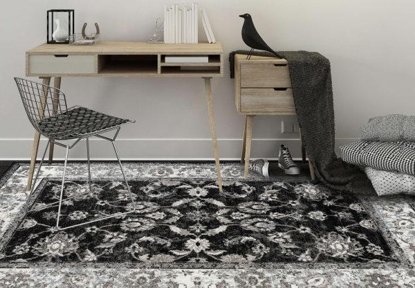 Amer Alexandria ALX-44 Black Area Rug Collection Online now