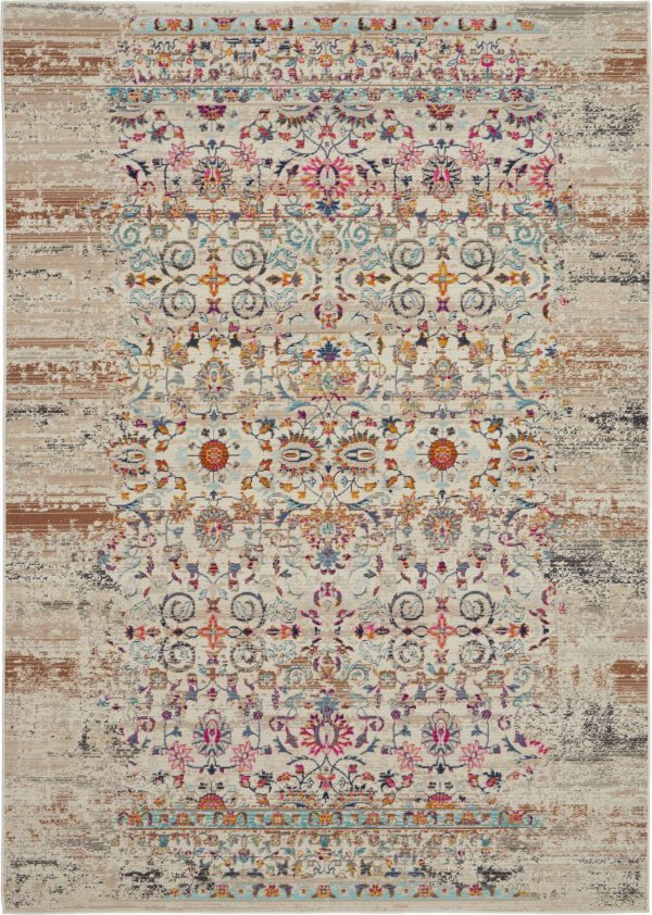 Nourison Vintage Kashan VKA02 Ivory Area Rug Collection For Discount