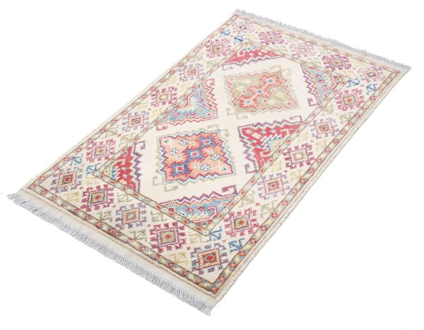 Ivory Akcha Revival Hand Knotted Rug on Sale