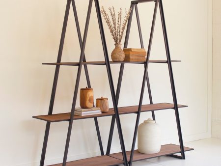 Double Angle Iron And Wood Three Tiered Shelving Unit Supply