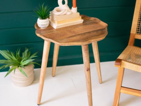 Organic Wooden Accent Table on Sale