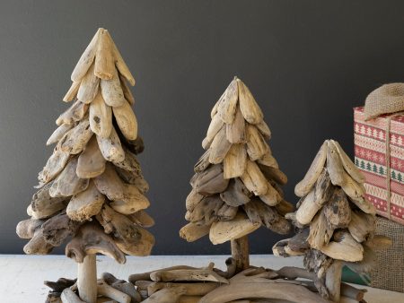 Three Driftwood Christmas Trees On A Base For Cheap