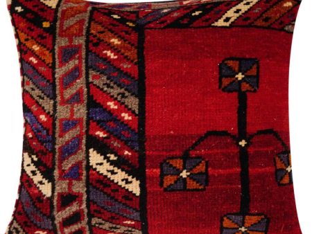 Canvello Antique Handmade Rug Red Cushion - 14 x14  Sale