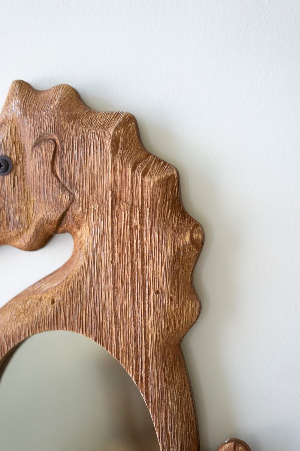 Wood Framed Seahorse Mirror For Cheap