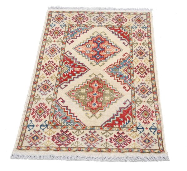 Ivory Akcha Revival Hand Knotted Rug on Sale