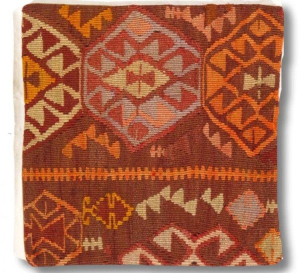 Canvello Turkish Vintage Hand Knotted Pillow - 16 x16  Hot on Sale