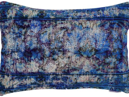 Canvello Antique Rug Royal Blue Throw Pillows - 16 x24  Cheap