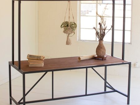 Metal Store Display Table With Wooden Top Online now