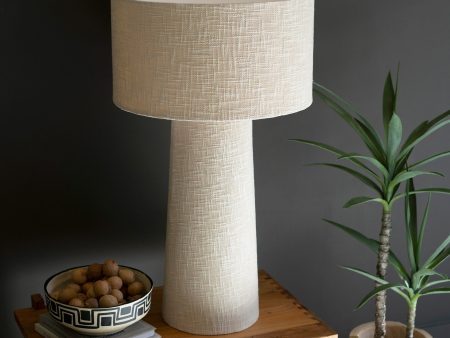 Boucle Fabric Table Lamp With Shade For Sale