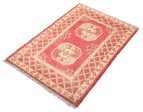 Red Akcha Revival Hand Knotted Rug For Cheap