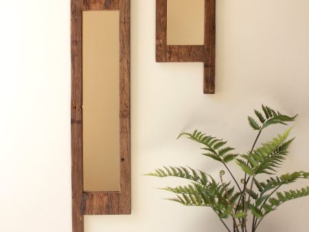 Set Of Two Recycled Wall Mirrors on Sale