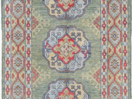 Green Akcha Revival Hand Knotted Rug on Sale