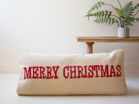 Merry Christmas Hand Hooked Pillow Online