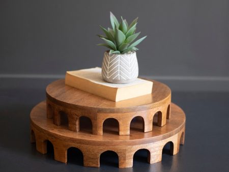 Set Of Two Round Wooden Risers For Cheap