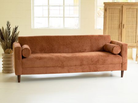 Chenille Boucle Sofa-Rust Supply