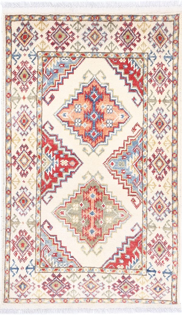 Ivory Akcha Revival Hand Knotted Rug on Sale