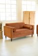 Chenille Boucle Loveseat-Rust Sale