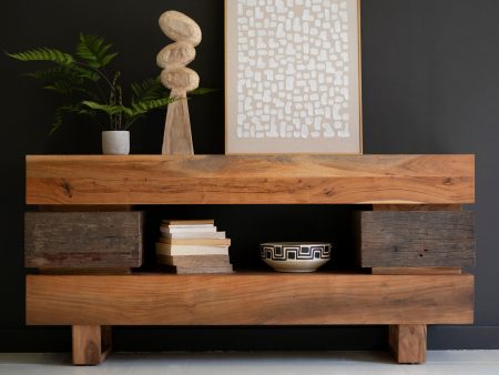 Recycled And Acacia Wood Console Table With Two Drawers Online Hot Sale