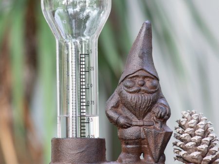 Cast Iron Garden Gnome Rain Gauge Online now