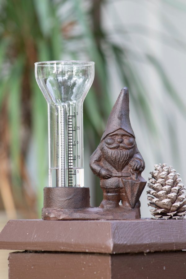 Cast Iron Garden Gnome Rain Gauge Online now