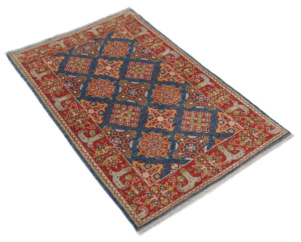 Blue Akcha Revival Hand Knotted Rug Online