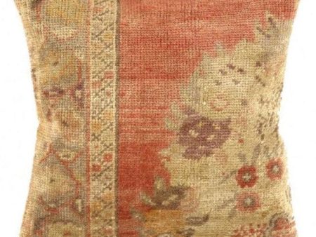 Canvello Vintage Turkish Hand Knotted Rug Pillow - 16  X 16  For Cheap