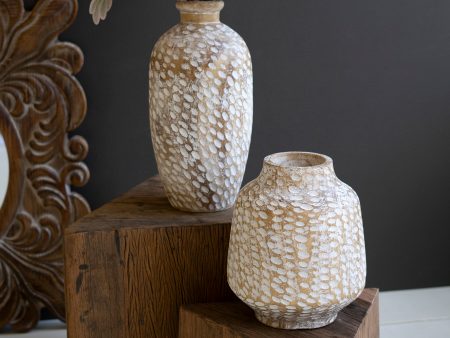 Wash White Wood Vase Smal Online now