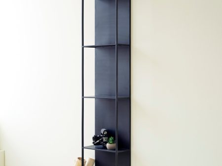 Tall Black Metal Wall Hanging With Four Shelves on Sale