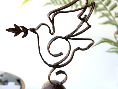 Sister Clara Metal Peace Dove On Caged Rock Base Online Hot Sale