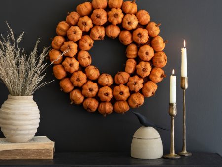 Orange Faux Pumpkin Wreath Cheap