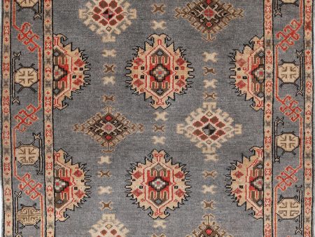 Grey Akcha Revival Hand Knotted Rug Hot on Sale