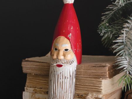 Carved And Painted Wooden Santa Shelf Sitter Online Hot Sale