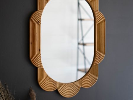 Grooved Wood Framed Mirror Discount