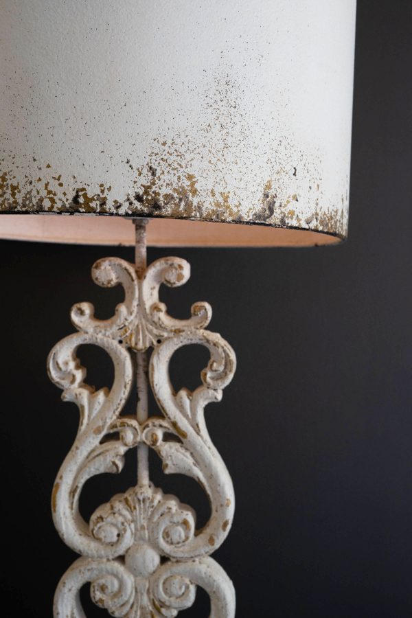 Table Lamp - Antique White With Carved Damask Base Online