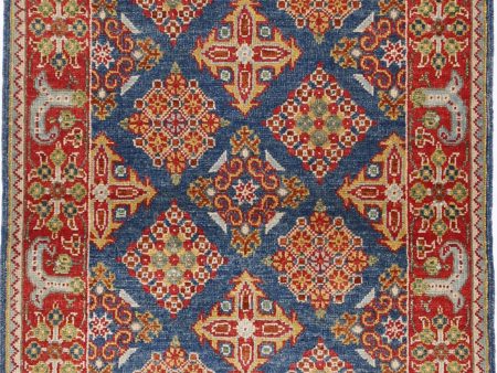 Blue Akcha Revival Hand Knotted Rug Online