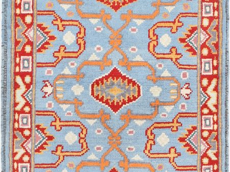 Blue Baluch Revival Hand Knotted Rug Hot on Sale